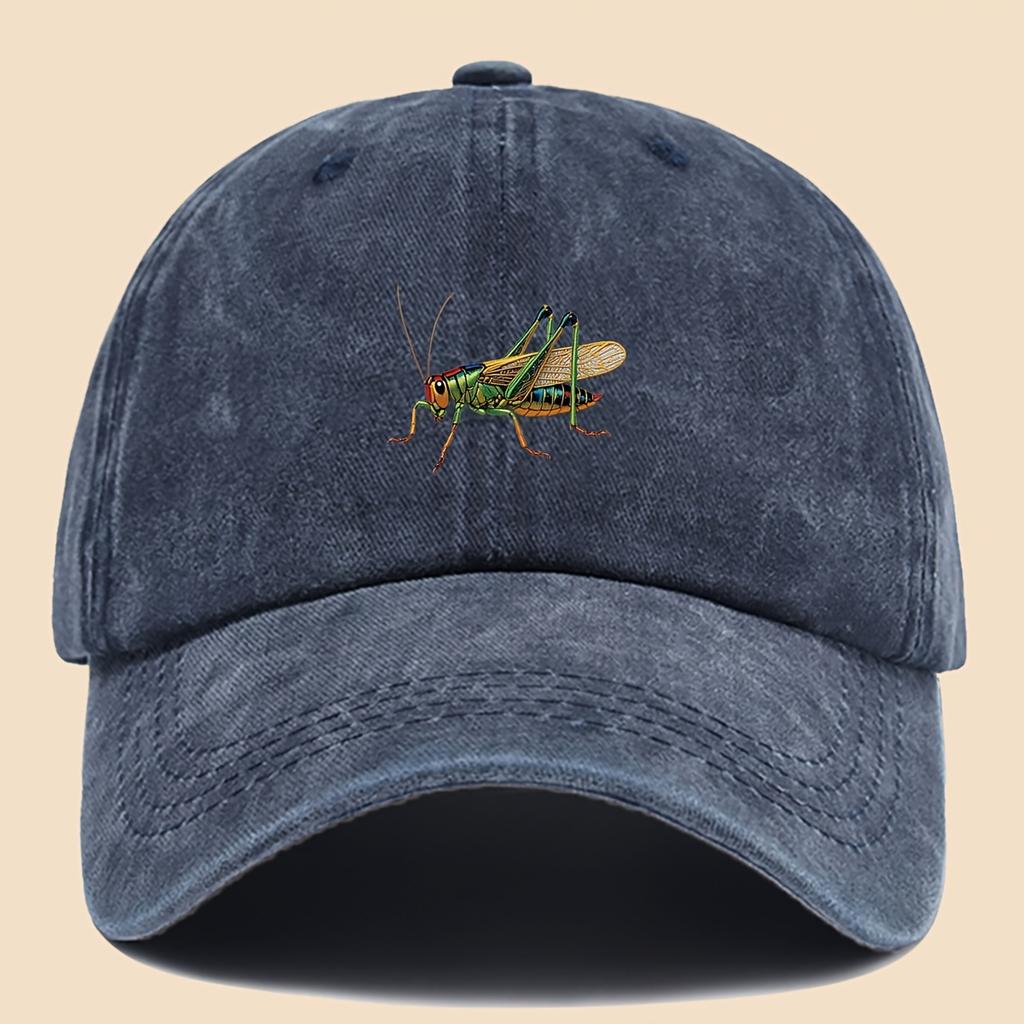 Pc Exquisite Printed Baseball Cap with Stylish Cricket Design InsectThemed Duckbill Hat Adjustable Size Breathable Comfo