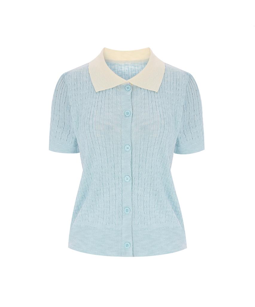 PAIGEFLYNN Contrast Button Cable Collar Knit_P6Bkn026C