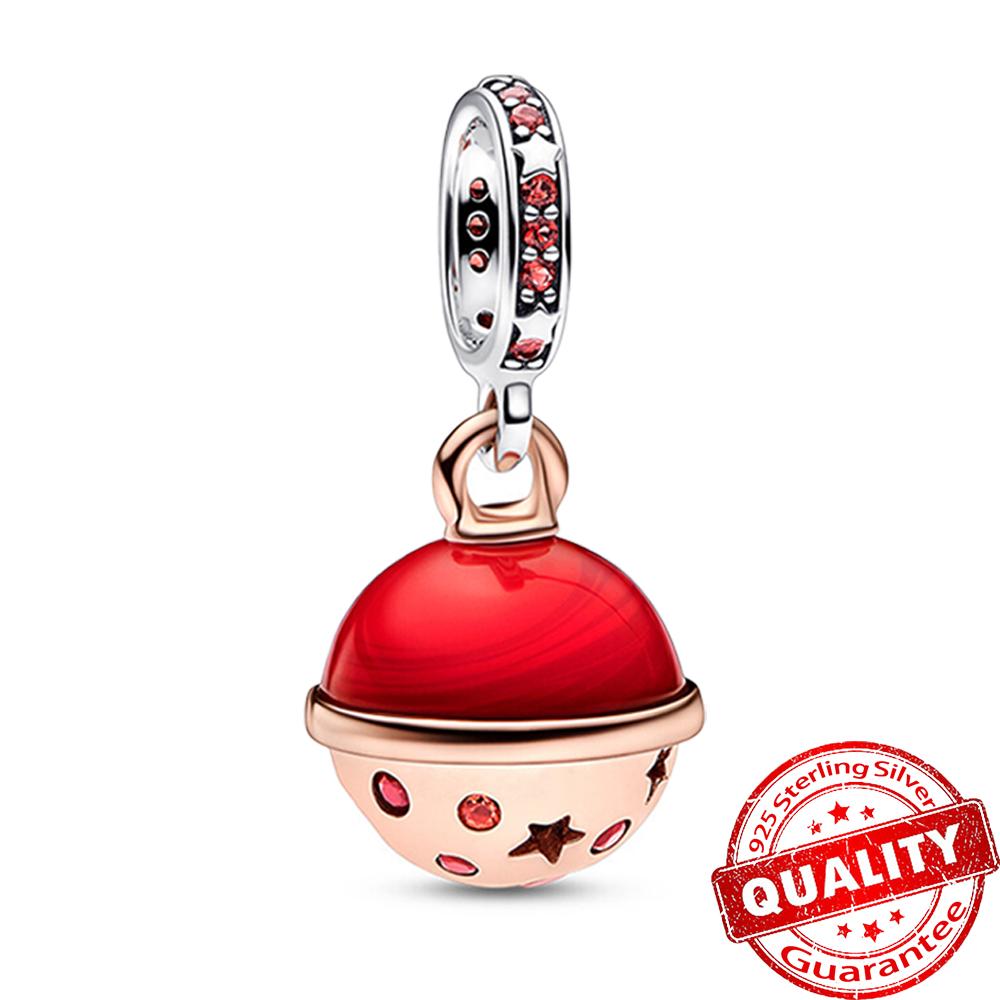 Romantic Copper Red Air Balloon Charm Fit Original Bracelet Copper Red Heart Rose Charms For Women Jewelry Gift