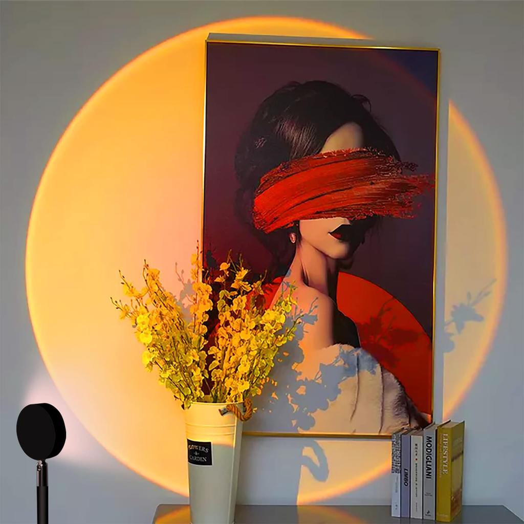 Aicdas Sunset Light Table Stand Photography Light Rotatable Projection LED Night Light Floor Lamp. Suitable for Photography, Parties, Interior