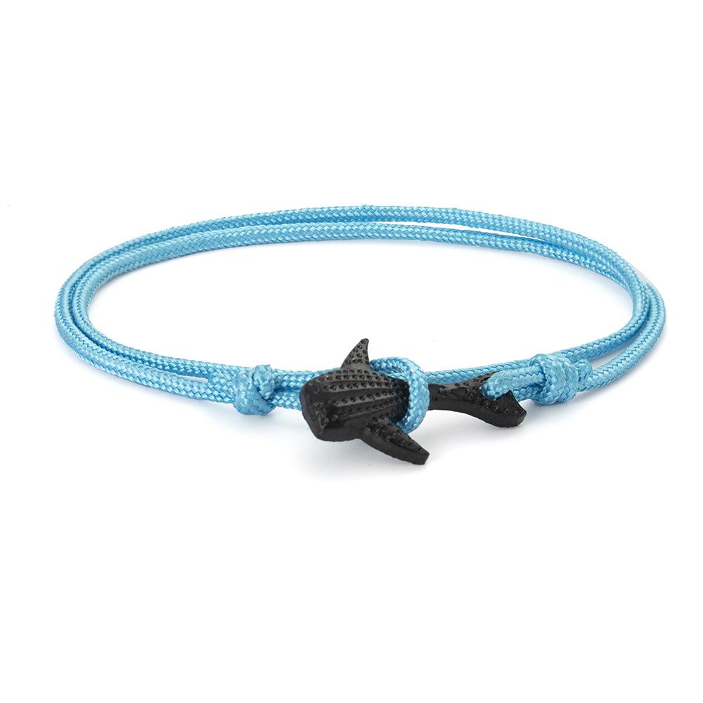Fashion Nylon Bracelets For Men Women Couple Gifts Wrap Braided Wristband Male Bracelet Rope Alloy Hook Anchor Bangle