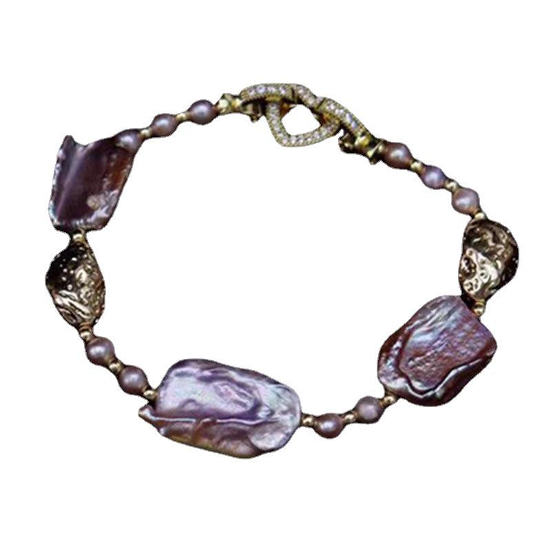 Purple Qi Freshwater Baroque Pearl Bracelet for Women - Personalized, Versatile Ins Style Jewelry