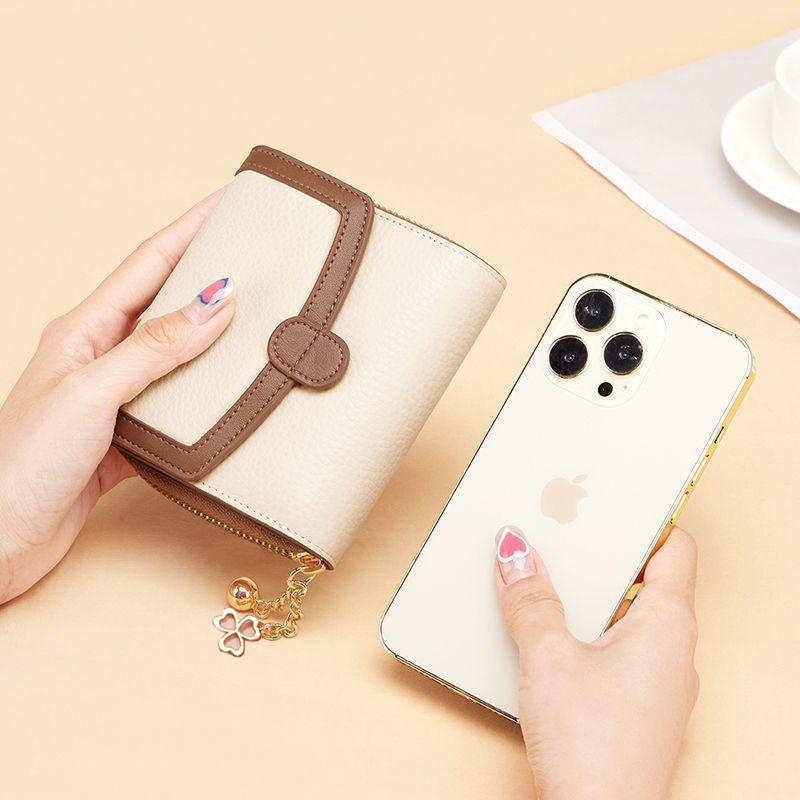 Women’s Short Wallet PU Leather Bifold Wallet with Zipper Coin Pocket Card Holder Compact Clutch Purse RFID Blocking Small Lady Wallet