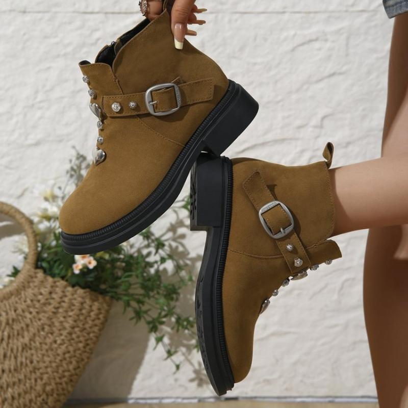 Fashion Autumn and Winter Women Outdoor Fashionable Boots 2024 New Solid Color Non-slip Women Metal Decoration Shoes Shoes for Women