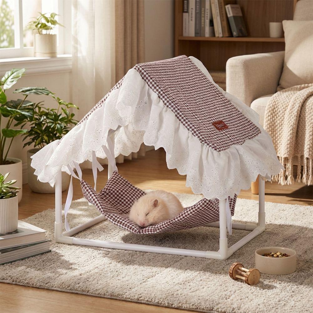 Tassel Strip Small Pet Nest Sunshade Hanging Sleeping Bed Hamster Cage House  Cage House