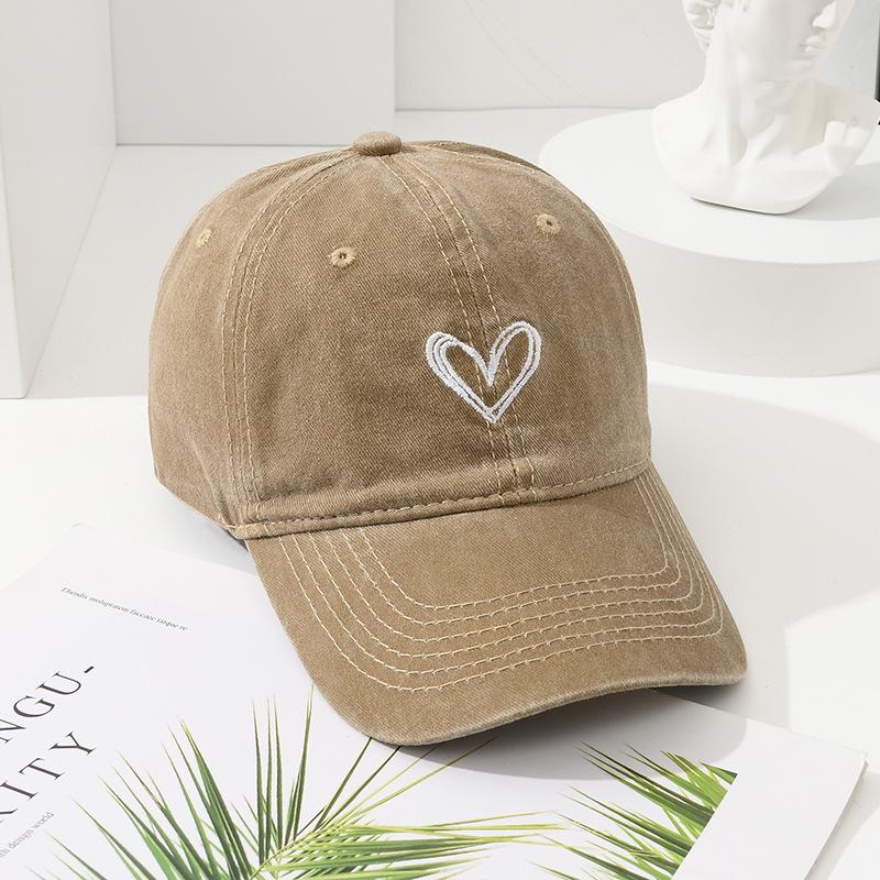 

Трендовая кепка-утка Trendy Love с эффектом потертости - женская повседневная мягкая бейсболка с защитой от солнца, визуально делает лицо стройнее, стиль уличной моды. Adjustable (54-59cm) хаки
