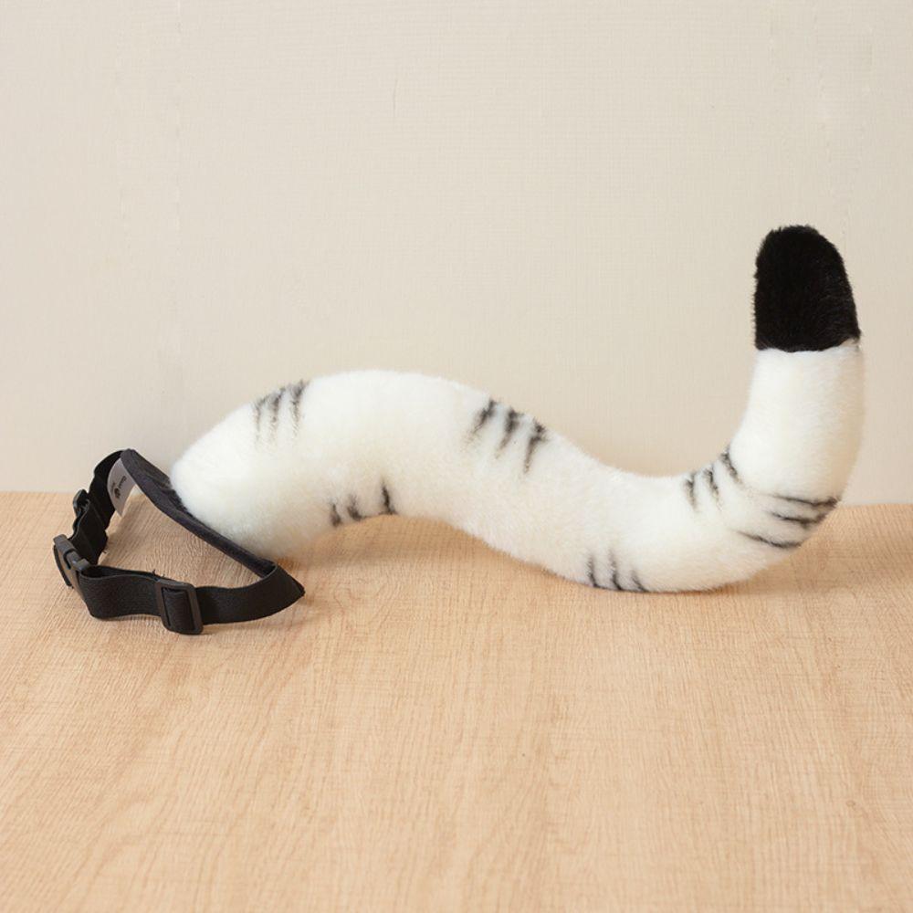 Fluffy Simulated Tiger Tail Soft Padded Hand Warmers Charm Animal Stuffed Toys For Halloween