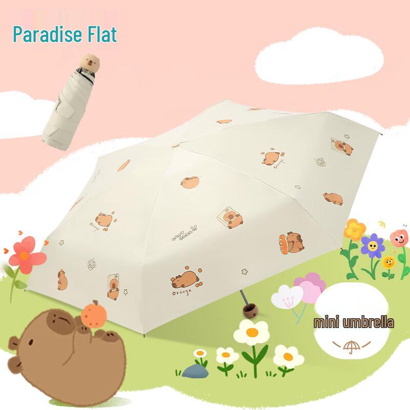 Paradise Compact 5-Fold UV Protection Travel Umbrella