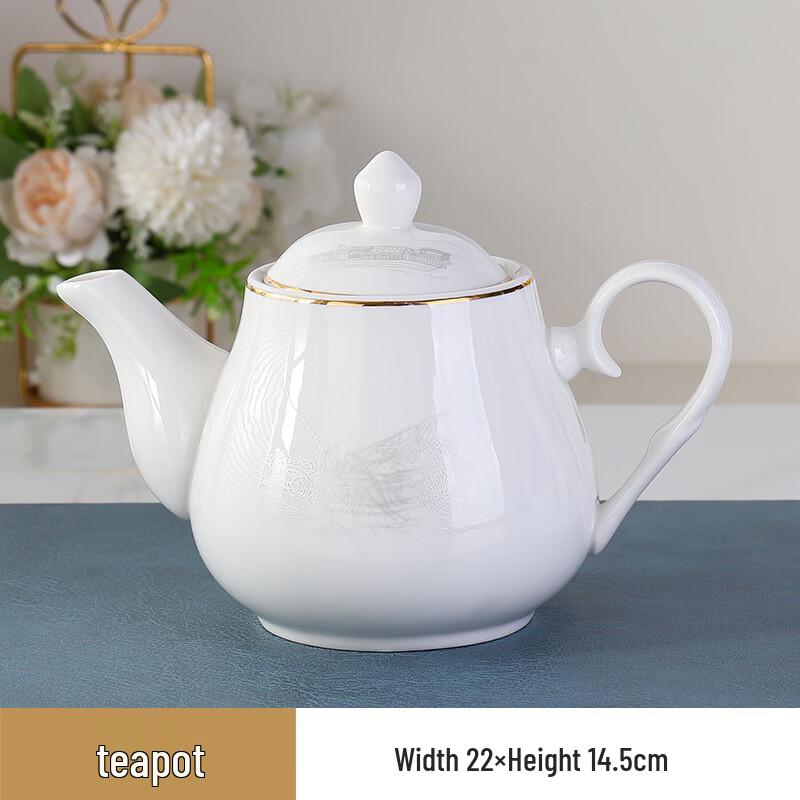 Sweet Elegant Chinese Ceramic Gold Rim Tableware Set