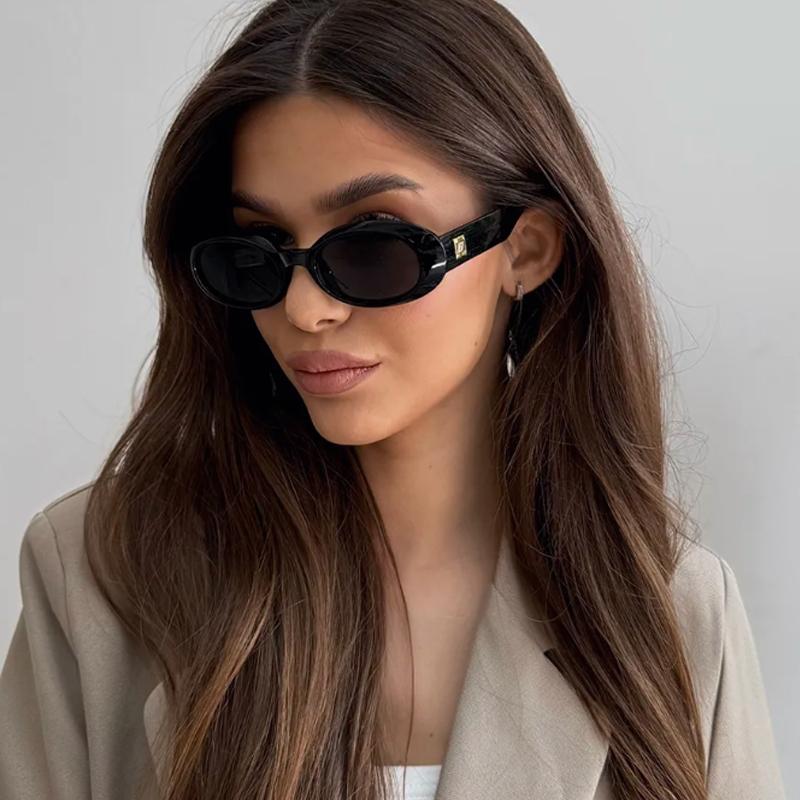 4Pcs New Women Oval Sunglasses Colorful Frame Rivet Shades UV400 Femlae Punk Style Sun Glasses Outdoor Casual Goggles Unisex