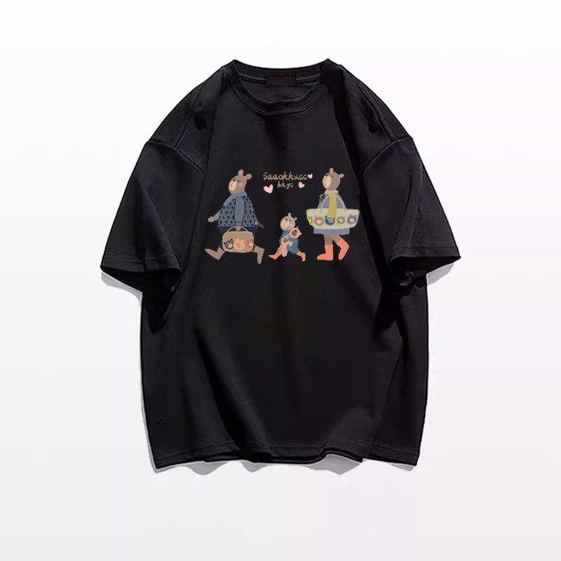 

Женская шикарная серая футболка с коротким рукавом - 100% чистый хлопок, американский гонконгский стиль, летняя повседневная, приталенный крой 3XL чёрный