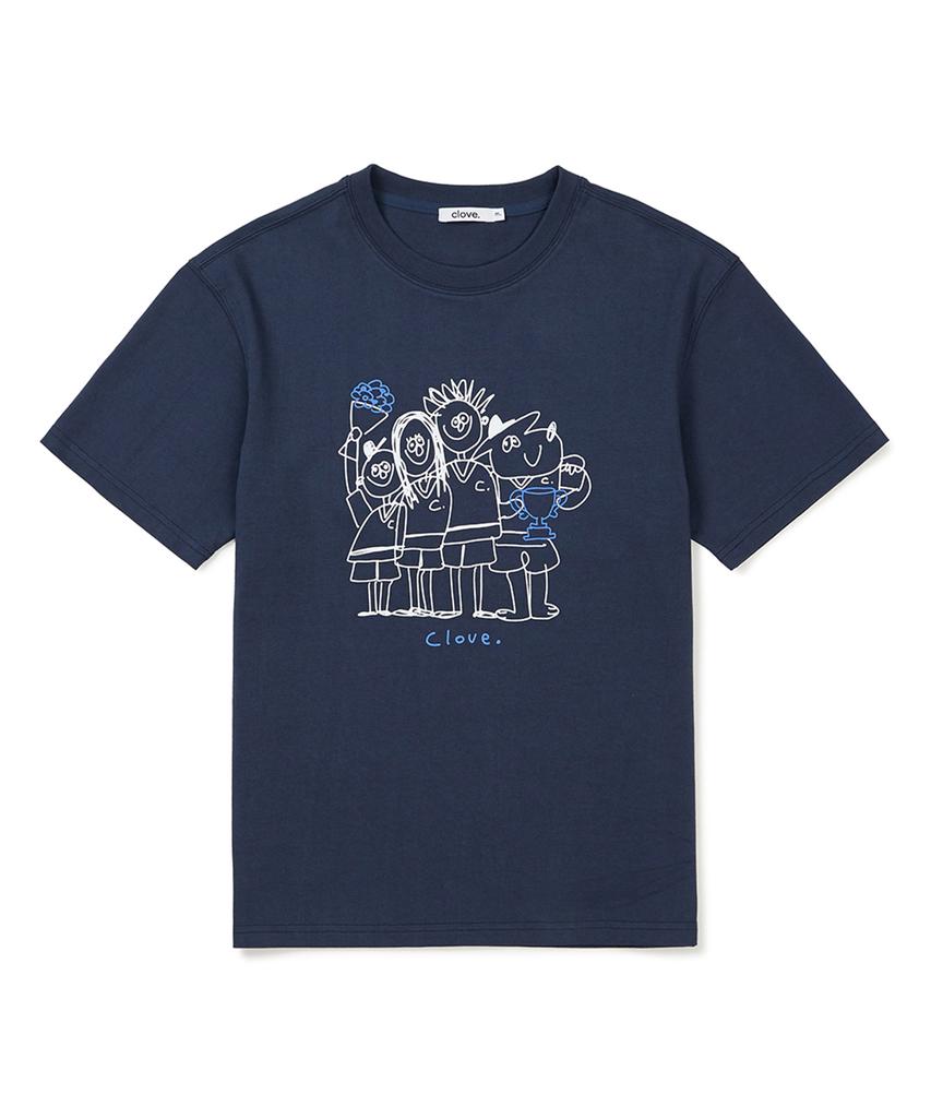 CLOVE [23Ss Clove] Crew Graphic T-Shirt (Navy)