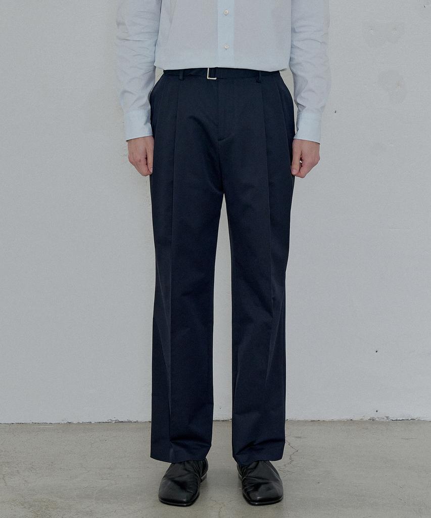 FILLCHIC Solotex Belted Double-Pleated Pants (Navy)