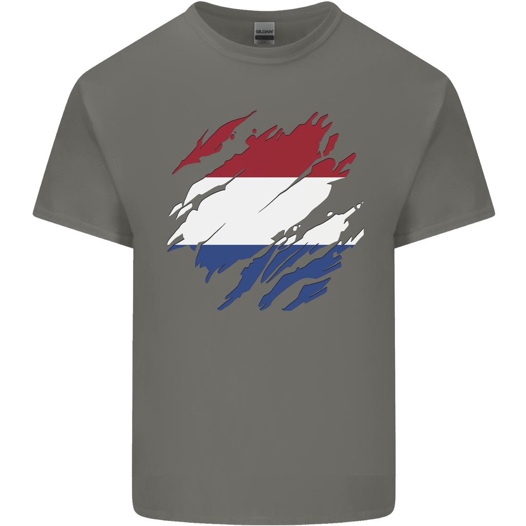 Torn Netherlands Flag Holland Dutch Day Football Unisexs Light Cotton TShirt
