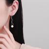 Silver Earphone Female Long Tassel Personalized Fashion Simple Stud Earrings Geometric Curve Ear Jewelry Cross Mirror