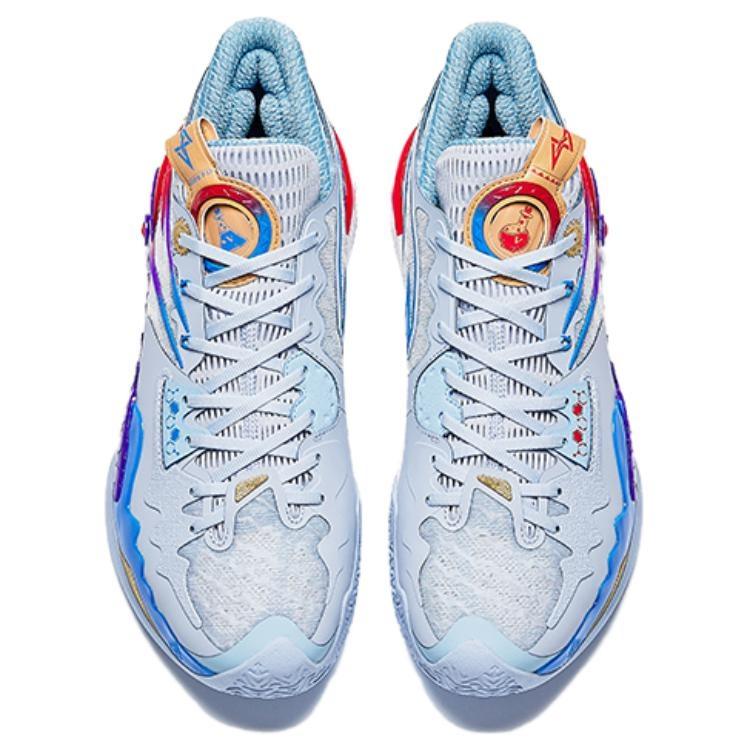 ANTA Shock Wave 5 Basketball Shoes Men's Low Top Blue Purple 112541106R-1