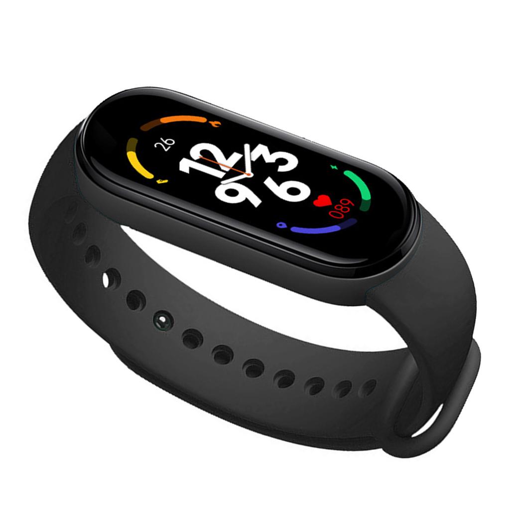 Braccialetto Smart M7 Multifunzione Silicone Colore Dinamico Schermo Grande Cinturino Orologio Fitness per Monitoraggio Battito Cardiaco Sonno Nero