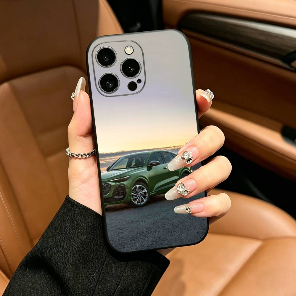 COOL Q5 series car-ES Phone Case For iPhone 12 13 14 15 16 17 Pro Max, Lightweight and practical Soft Black Cover