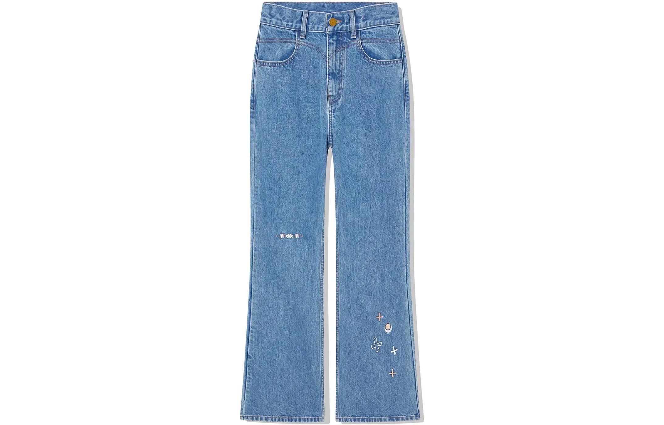 Li Ning Jeans Women s Light Denim Blue AJQT372-1 XL