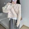 Soft Short Knitted Sweater Women's Top Lazy Style Inner Wear Autumn Winter Twist Cotton Long Sleeve Round Neck