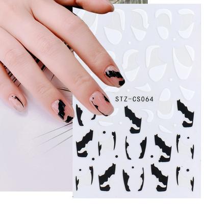 Yousheng Nail Sticker French Style DIY Colorful Line Decal Powder 3D Transfer Slider for Manicure
