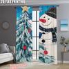 2pcs,2D plane printing Popular Curtain Panels Merry Christmas Christmas Tree Snowflake Versatile Durable Polyester (without rod)