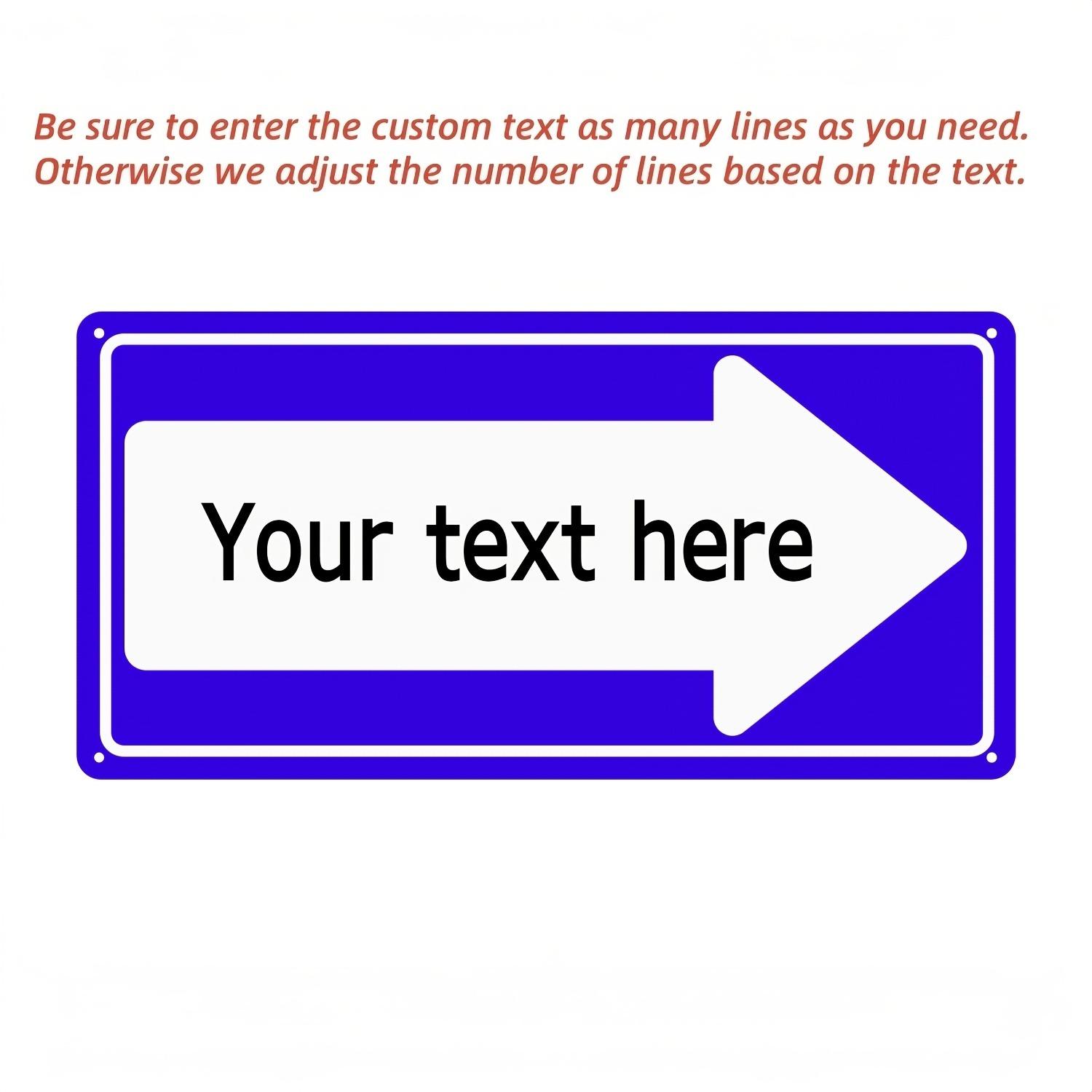 Custom Text Purple Arrow Aluminum Sign Personalized Direction Plaque Decor