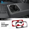 Real Soft Carbon Fiber Sticker For Kia Stinger 2019 2020 2021 2022 2023 LHD RHD Car Rear Seat Water Cup Interior Accessories
