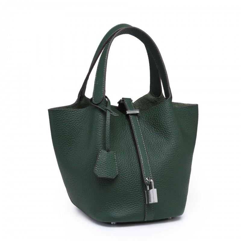 Leather Bucket Handbag Top Handle Tote Daily Shoulder Bag