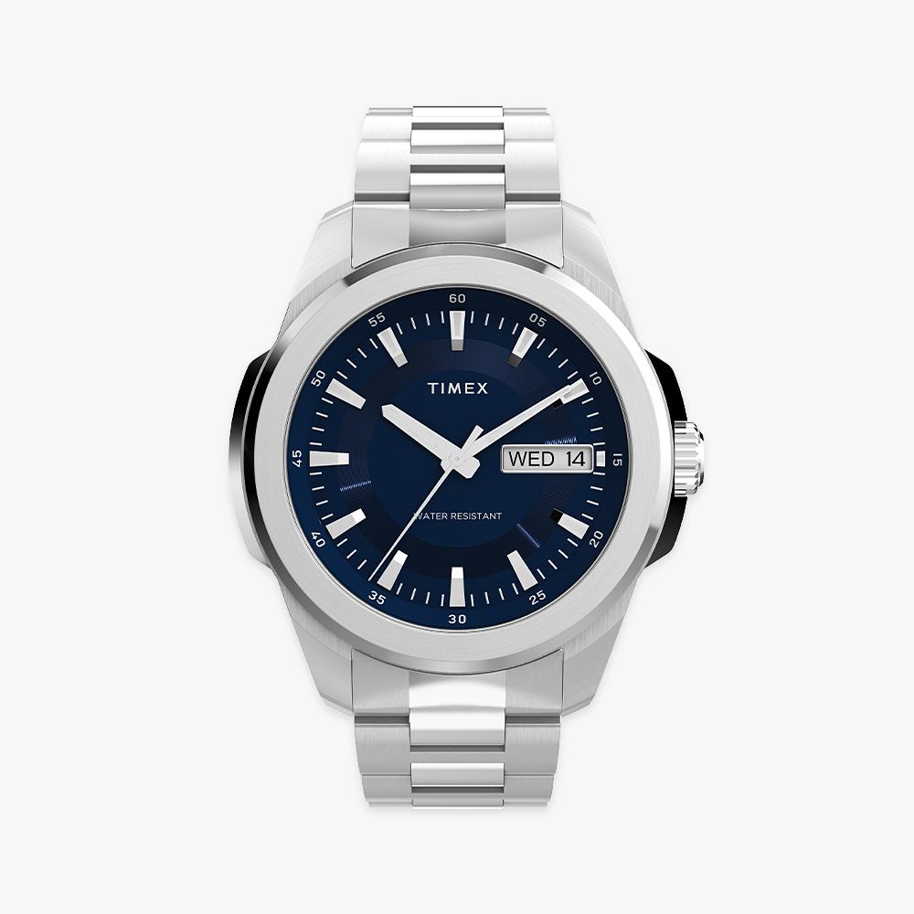 [Timex] Essex Day-Date Metal Watch Blue 45mm TW2Y21100