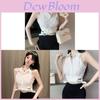 Soft Satin Sleeveless Shirt For Women With 3d Pattern And Polo Neck Stylish Summer Top