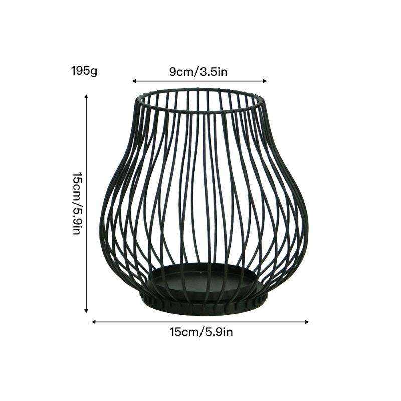 

Iron Candlestick Ornaments, Romantic Decorations for Living Room Dining Tables, and Home Romantic Display Arrangements Pumpkin Candlestick Small - Black