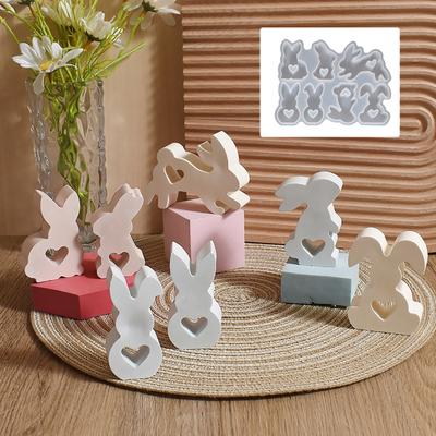 Osterhase Silikonform für Kerzenherstellung 3D Hase Harz Seife Bastelform Einfache Entformung Wiederverwendbare Form für DIY Osterdeko