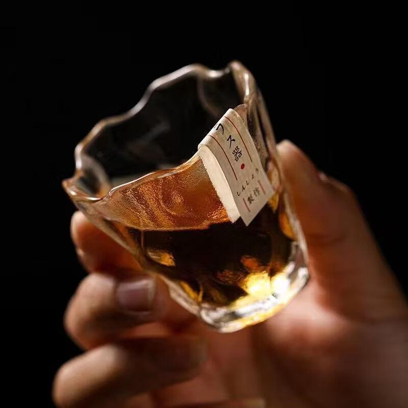 Gradient Glazed Lotus Glass Teacup Set