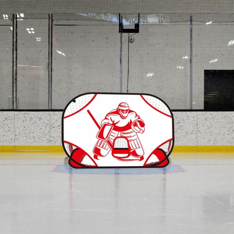 Strong Fabric Polyster Ice Hockey Practice Goal Highlighting Goalkeeper Plan For Better Accuracy And Realistic Exercises