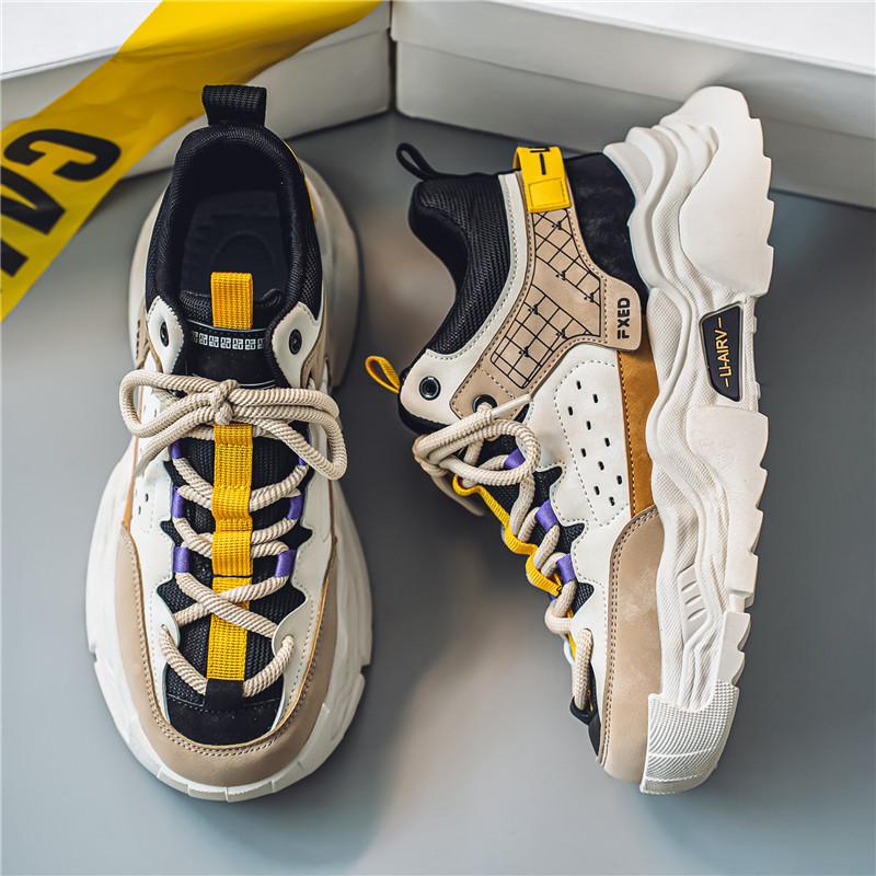 Modă Toamnă Iarnă Adidași Casual pentru Bărbați Pantofi de Alergare Retro cu Șireturi Culori Mixte Sport în Aer Liber Confortabili Pantofi cu Platformă