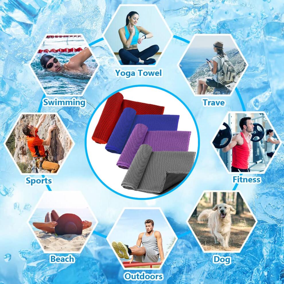 Instant Cooling Sports Towel, Microfiber Quick Dry Fabric Neck Wrap for Gym Yoga Outdoor Adventures, Breathable and Multipurpose