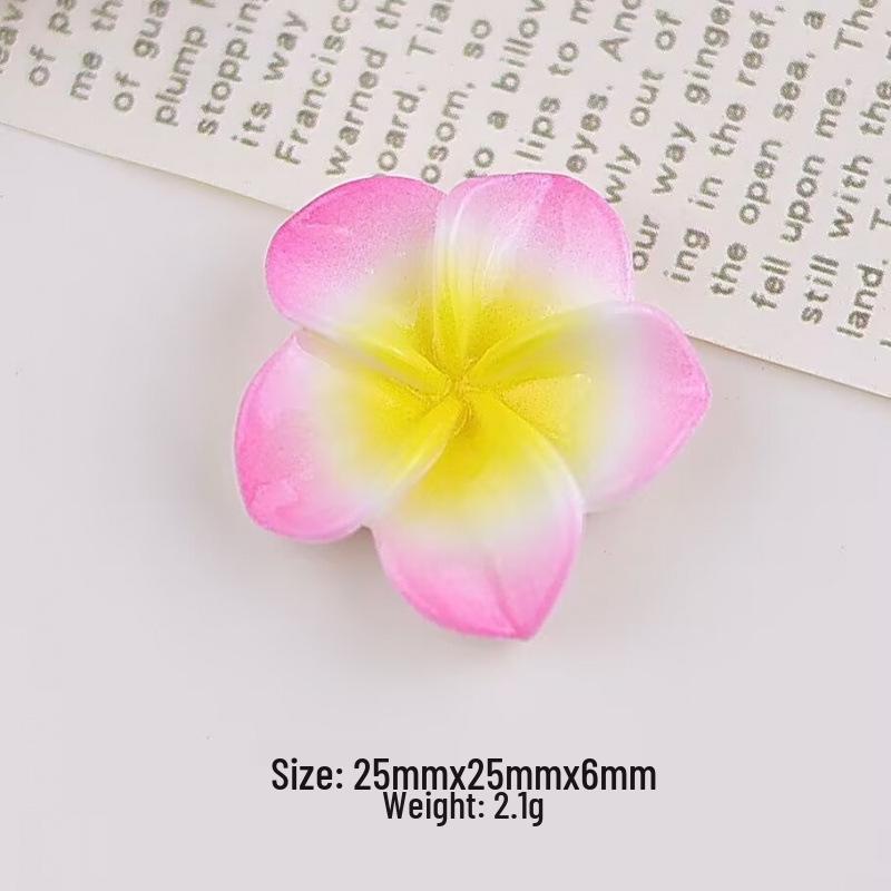 Colorful Plumeria Resin Charms: DIY Cream Glue Accessories for Crocs, Hair Clips, Earrings, Phone Cases