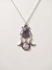 Moon Goddess Necklace With Amethyst Beads Vintage Alloy Jewelry For Women