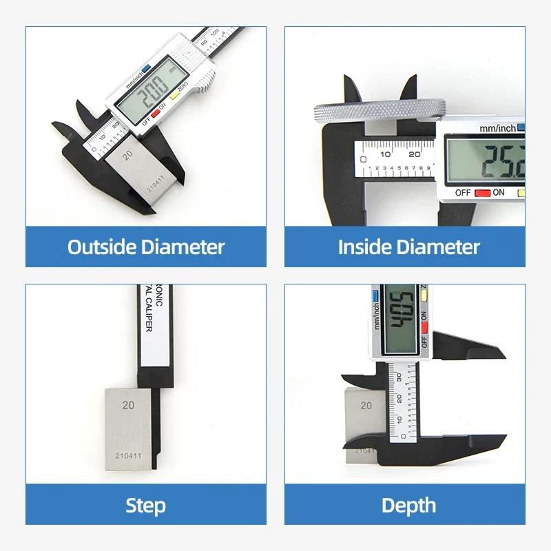 Tyture Plastic Pachometer Digital Calibrator Electronic Tools Depth Gauge Measuring Instruments Vernier Caliper Digital Ruler