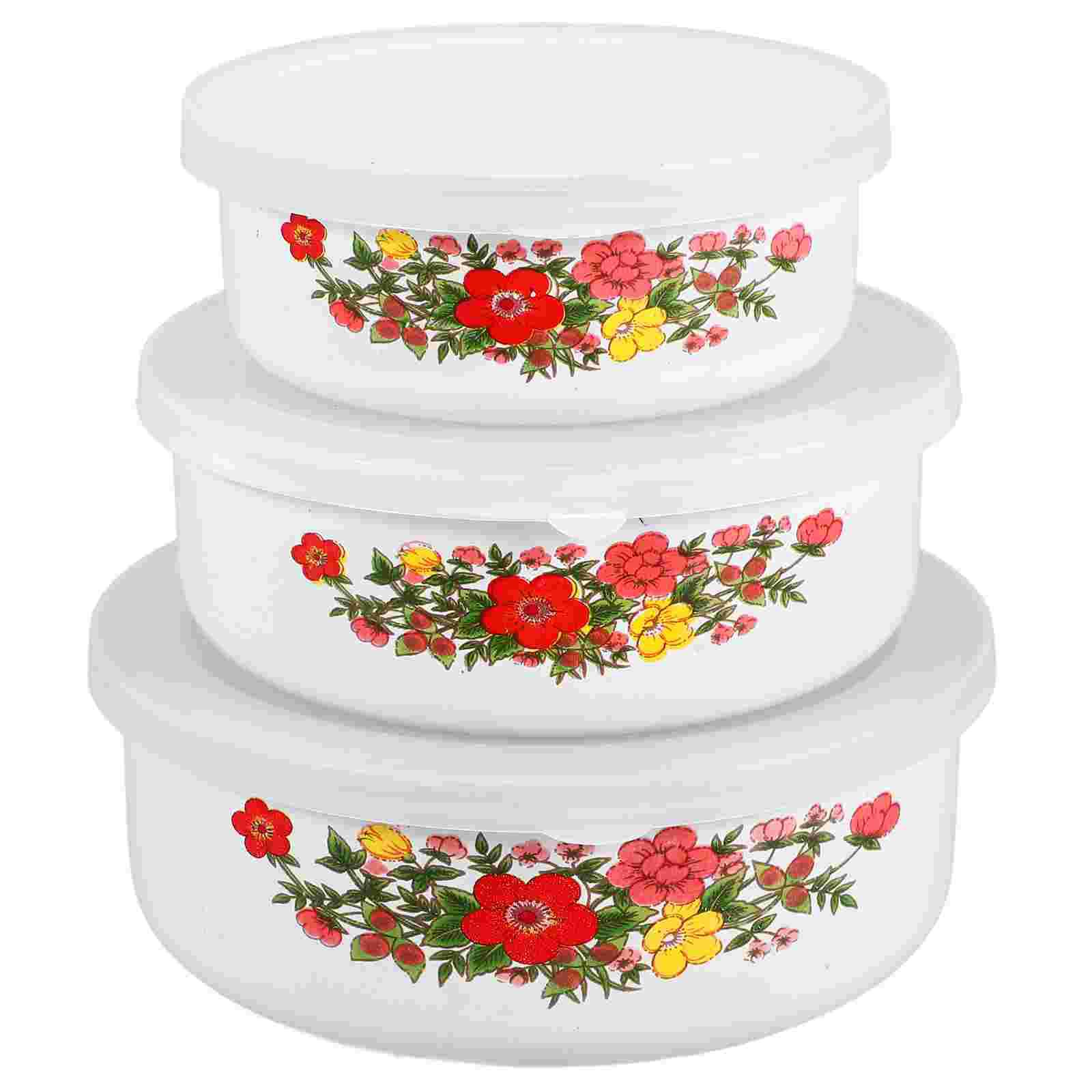 

3 шт. Ланч-бокс, сохраняющий свежесть, эмалированная миска, офисные контейнеры для еды с крышками, практичные миски для супа