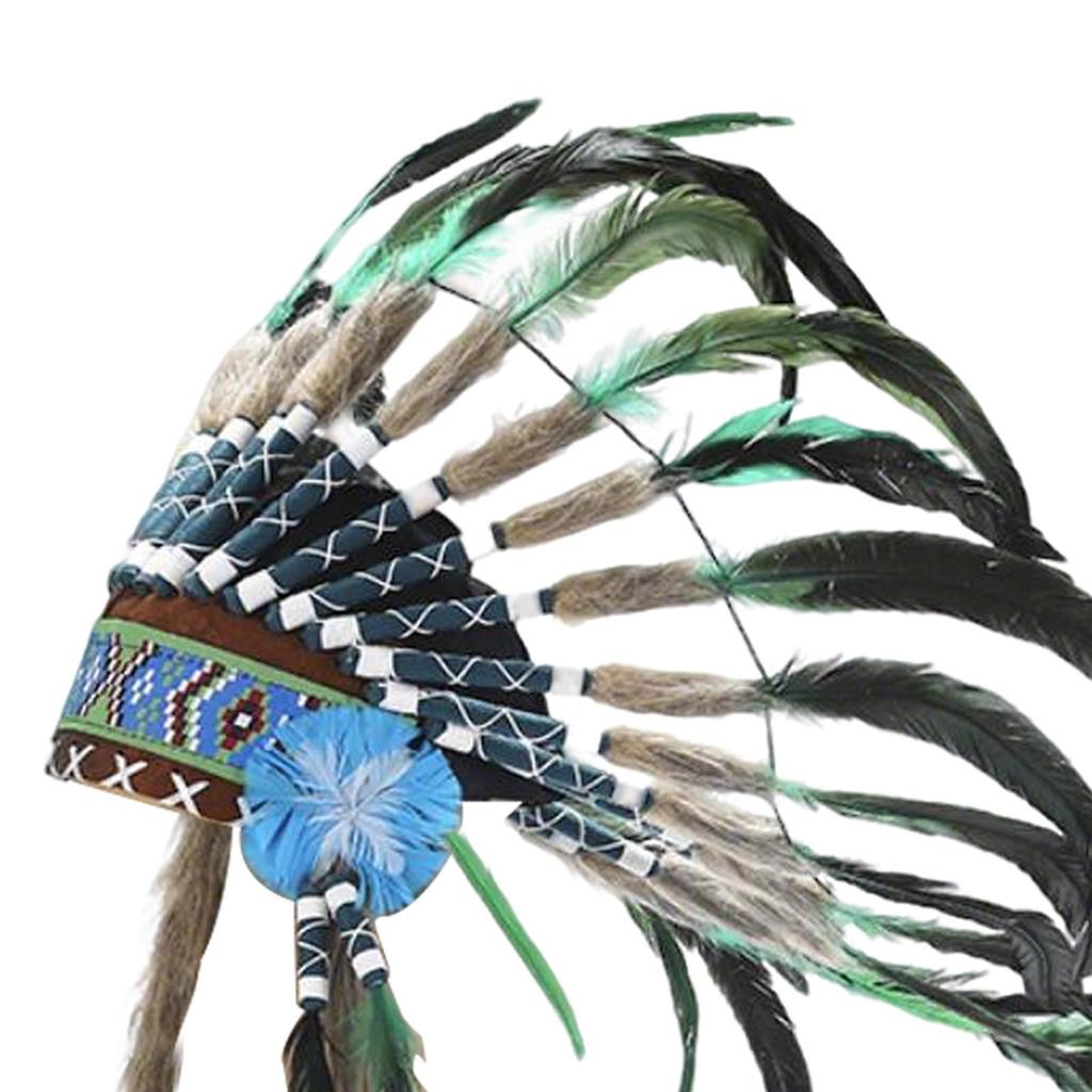 Indian Feather Headdress American Chief Hat for Show Performance