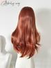 Red Orange Lace Front Wig for Women 26inch Long Wavy Wig Body Wave 13x4 Lace Frontal Synthetic Lace Wigs Nature Hairline Cosplay