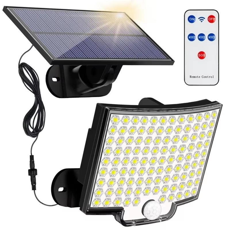106 LED Super Bright Motion Sensor Solar Lights Outdoor IP65 Waterproof Remote Control Garden Street Porch Emergency Wall Lamp