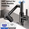 Stainless Steel Mechanical Arm Faucet Digital Display Faucet  Household Application
