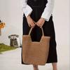 Simple and large-capacity straw woven bag New versatile woven bag Shoulder tote bag Seaside vacation beach bag Women's bag