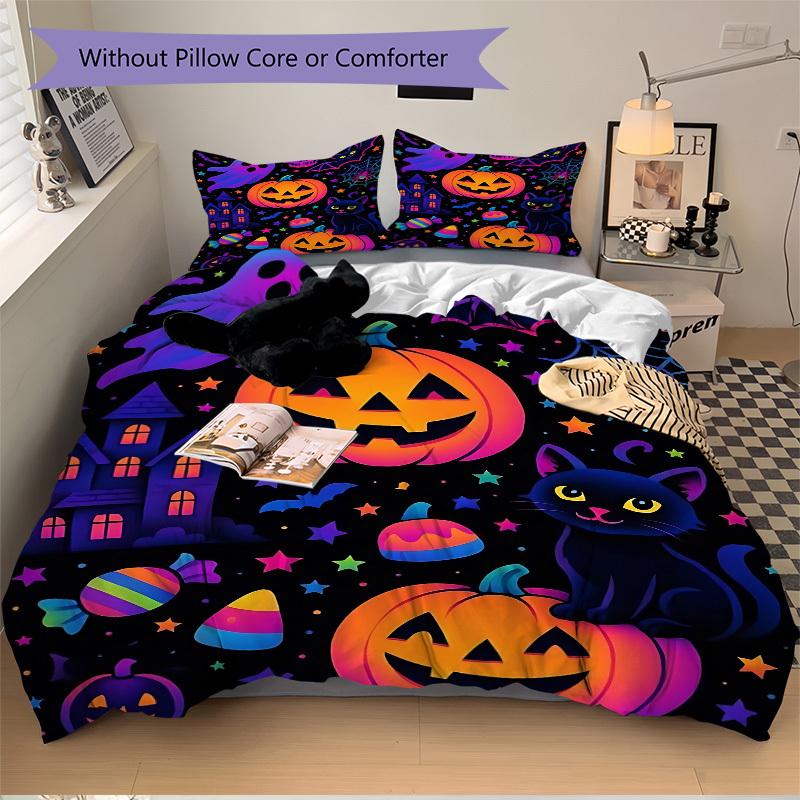 3pcs Halloween decorations Duvet Cover Set - Machine Washable, Includes 1 Cover and 2 Pillowcases, No Core Included yy251013105
