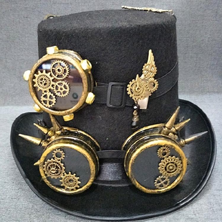Steampunk Hat Steampunk Traveler Hat Gothic Punk Top Hat With Detachable Goggles