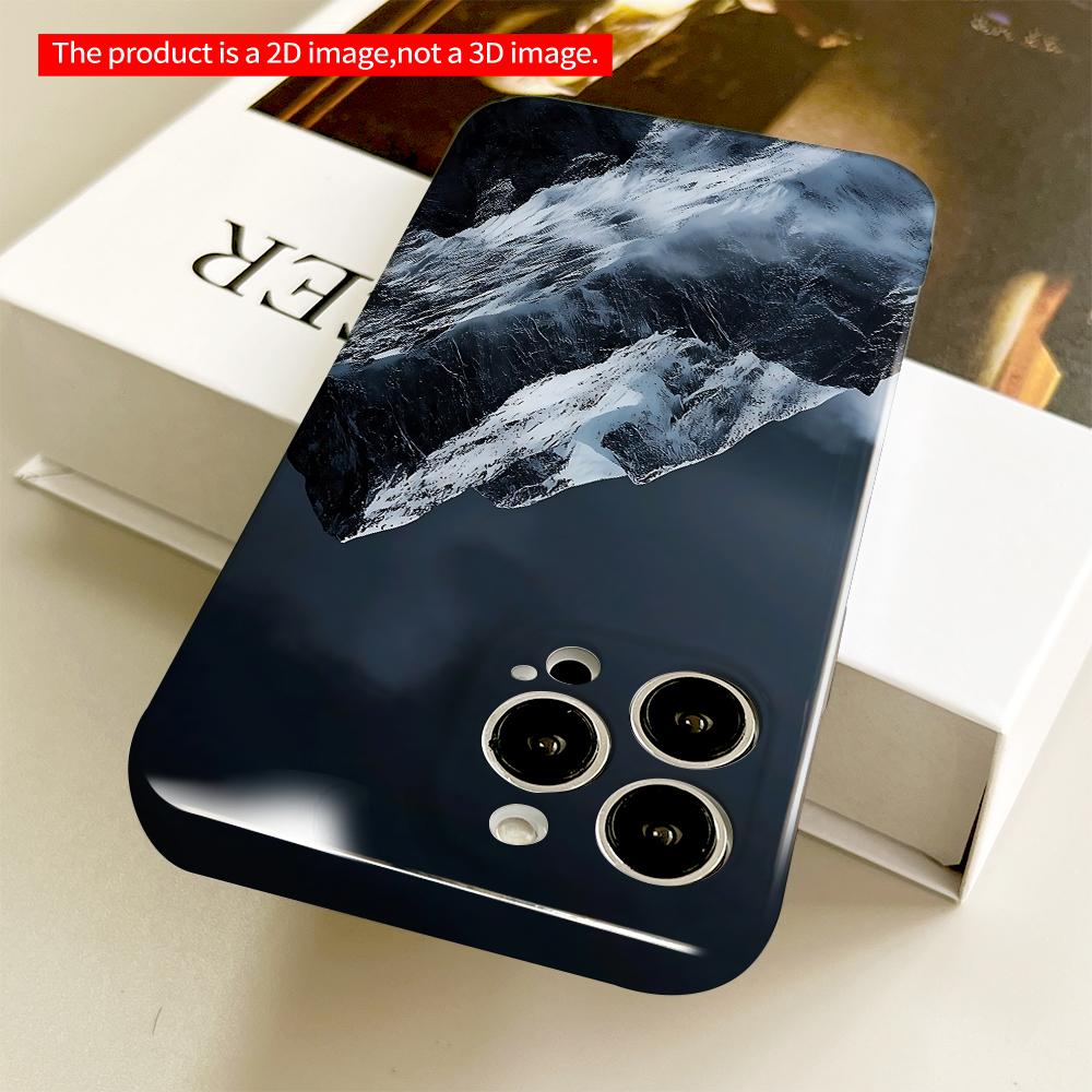 Snow-Capped Peak Against Stormy Sky All Inclusive Film Hard Phone Case, Compatible with iPhone 18 Pro Max 17 16 15 14 13 12 11