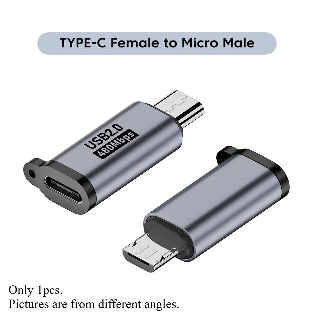 Micro USB To Type C Adapter Mini USB To USB C 480Mbps Fast Data Charging Connector USBC To Lightning Adapter for